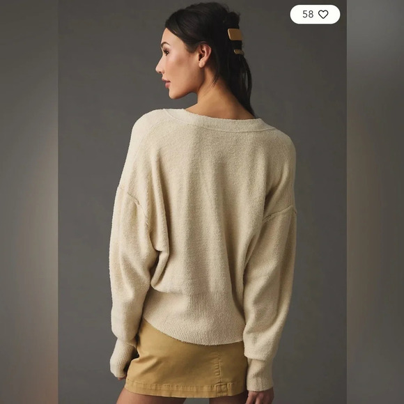 Rose & Crown Cropped V- neck Cardigan from Anthropologie, NWOT - Picture 2 of 11